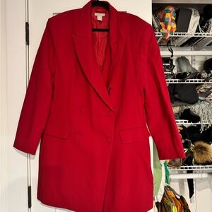 H&M Red Women's Blazer Dress, XL